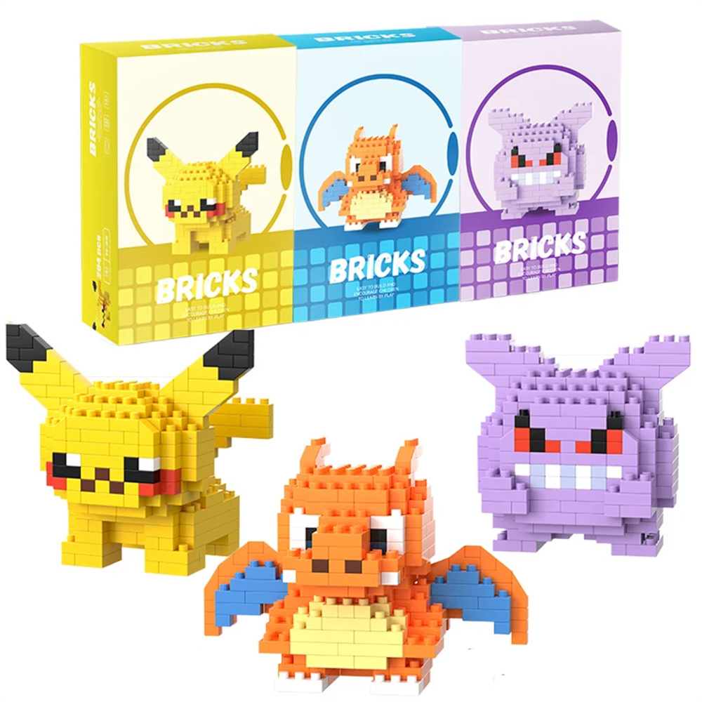 Lego Set Technic - Pokemon Micro Bouwstenen Pikachu Dragonite Gengar