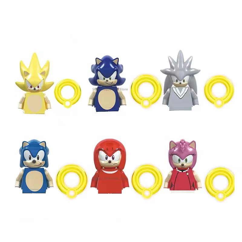 6 stks/set Anime Sonic Bricks  - Model Kit Sonic recensie en prijs