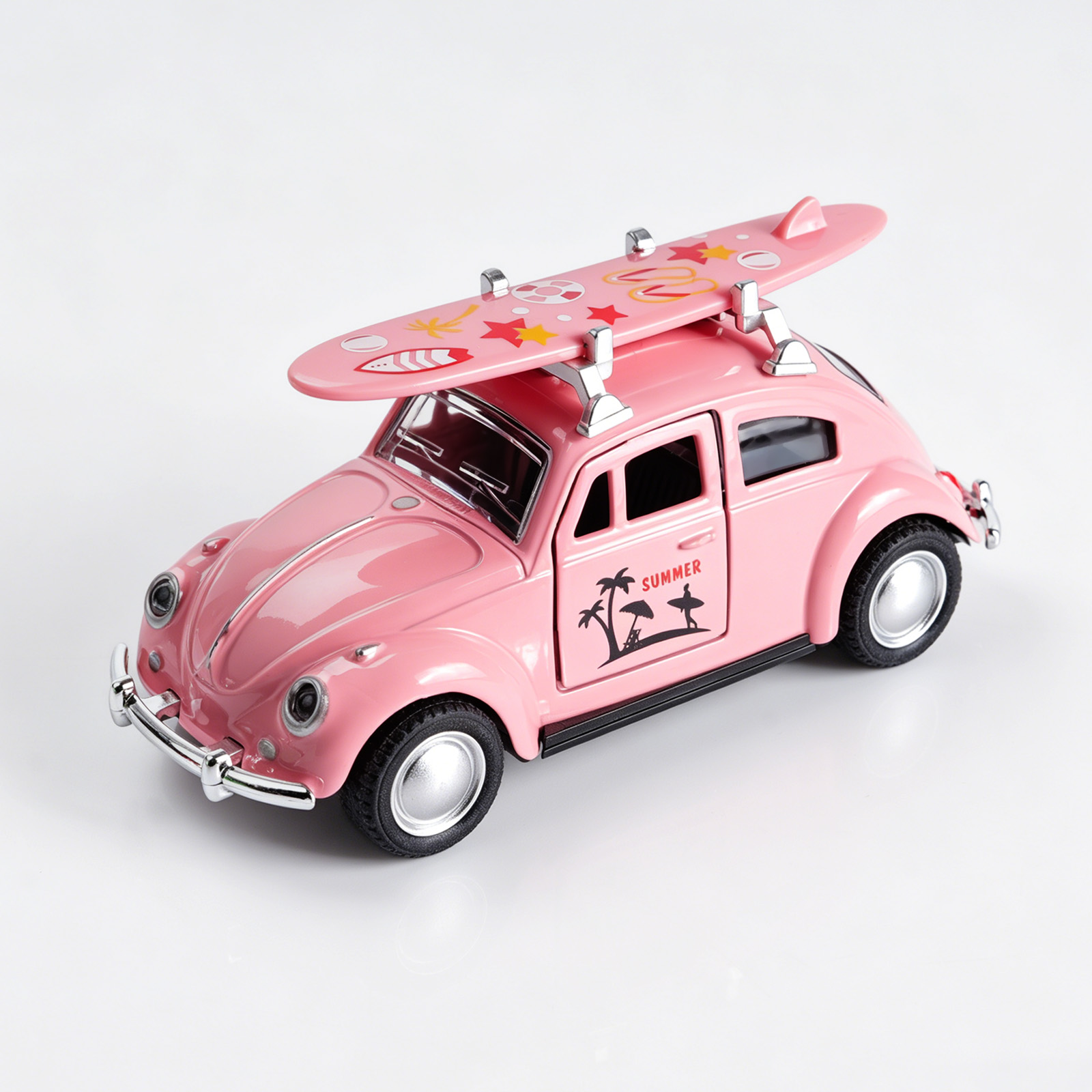 1:36 roze Volkswagen Kever geg - Model Kit Volkswagen recensie en prijs