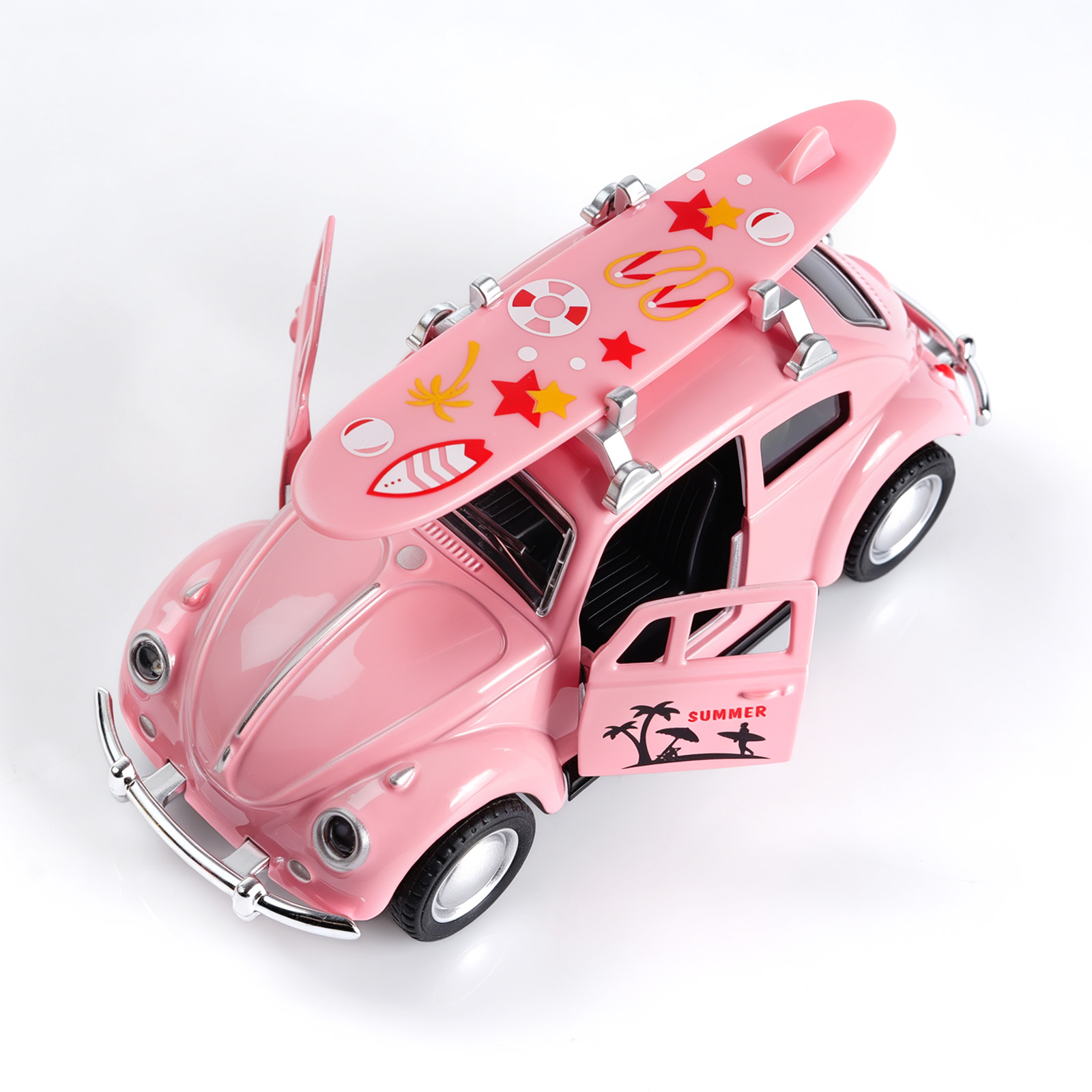 1:36 roze Volkswagen Kever geg - Model Kit Volkswagen recensie en prijs